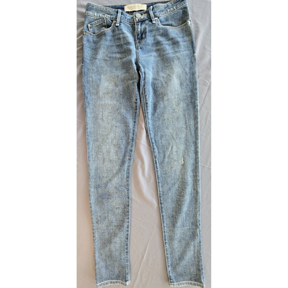 Marc By Marc Jacob's Women's Rolled Slim Jeans sz 27 Tonal Graphic Prints Y2K